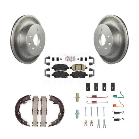 Rear Disc Coated Rotors Ceramic Pads Parking Shoes And Hardware Kit For Nissan Rogue LEAF KGA-107062