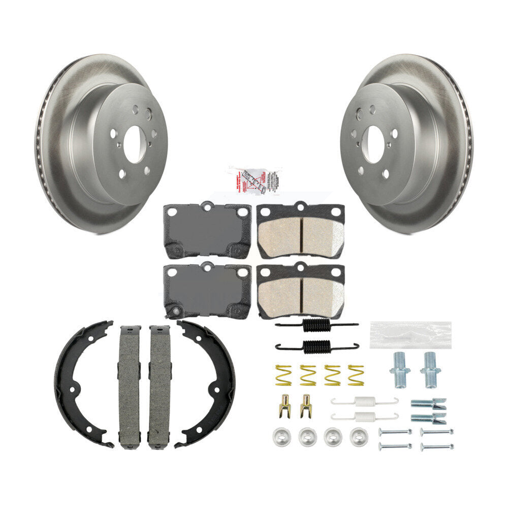 Rear Disc Coated Rotors Ceramic Pads Parking Shoes And Hardware Kit For Lexus IS250 IS350 KGA-107082