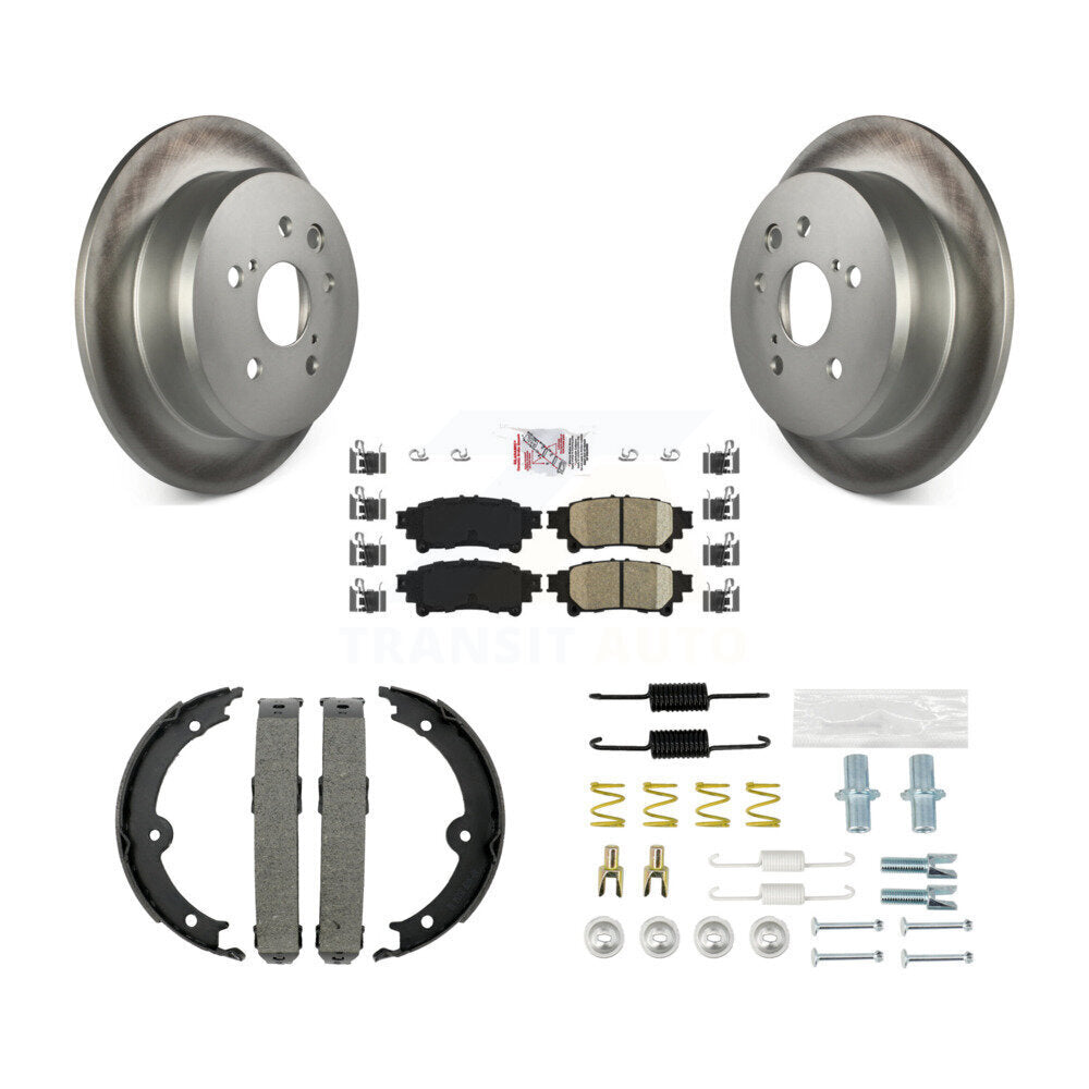 Rear Disc Coated Rotors Ceramic Pads Parking Brake Shoes And Hardware Kit For Lexus IS250 KGA-107084