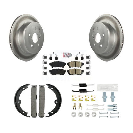 Rear Disc Coated Rotors Ceramic Pads Parking Brake Shoes And Hardware Kit For Lexus IS250 KGA-107085