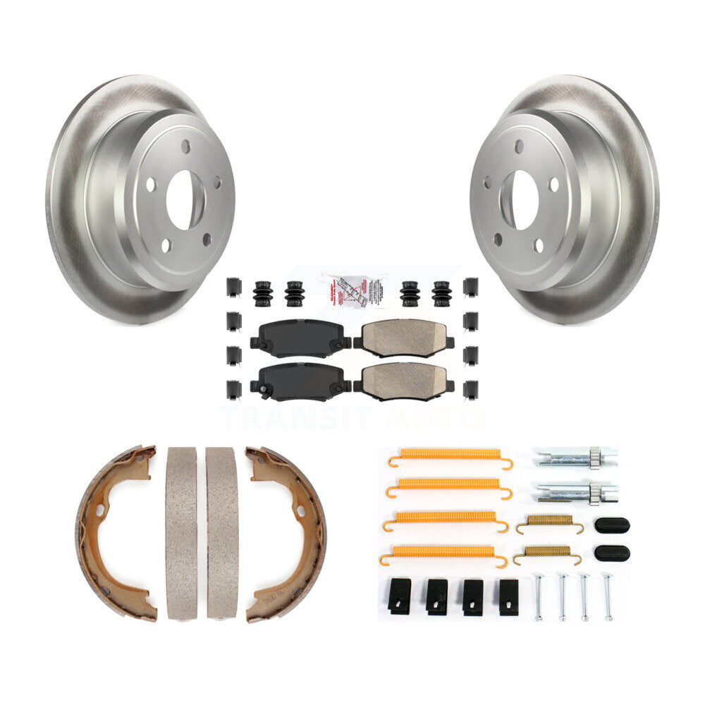 Rear Disc Coated Rotors Ceramic Pads Parking Shoes And Hardware Kit For Jeep Wrangler JK KGA-107102