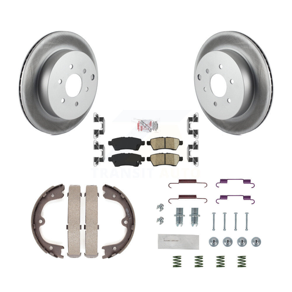 Rear Disc Coated Rotors Ceramic Pads Parking Shoes And Hardware Kit For Nissan Pathfinder KGA-107236