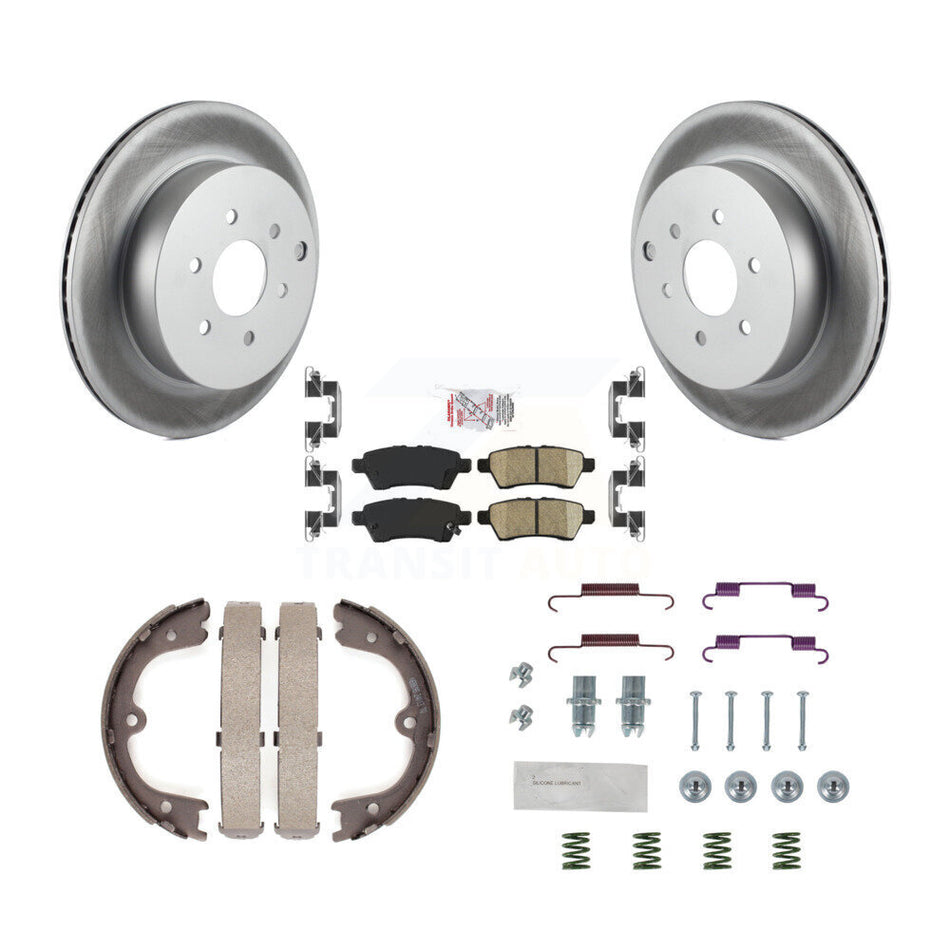 Rear Disc Coated Rotors Ceramic Pads Parking Shoes And Hardware Kit For Nissan Pathfinder KGA-107236