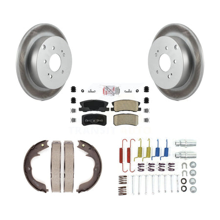 Rear Disc Coated Rotors Ceramic Pads Parking Shoes & Hardware Kit For Mitsubishi Endeavor KGA-107238