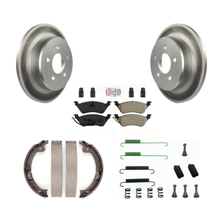 Rear Disc Coated Rotors Semi-Metallic Pads Parking Shoes & Hardware Kit For Dodge Grand KGA-107239