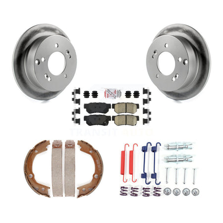 Rear Disc Coated Rotors Ceramic Pads Parking Shoes & Hardware Kit For Hyundai Tucson Kia KGA-107253