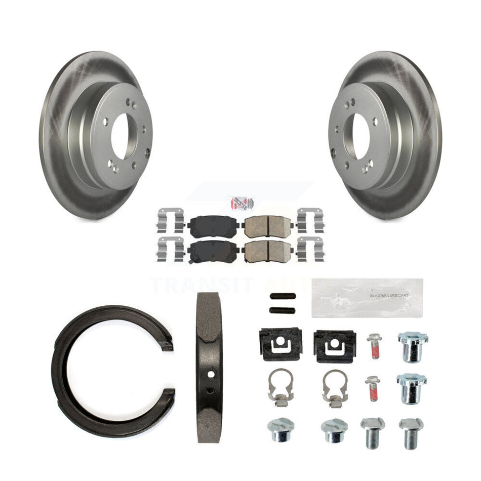 Rear Disc Coated Rotors Ceramic Pads Parking Shoes Hardware Kit For Hyundai Tucson Sonata KGA-107299