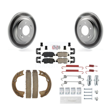 Rear Disc Coated Rotors Ceramic Pads Parking Shoes Hardware Kit For Hyundai Sonata Azera KGA-107300