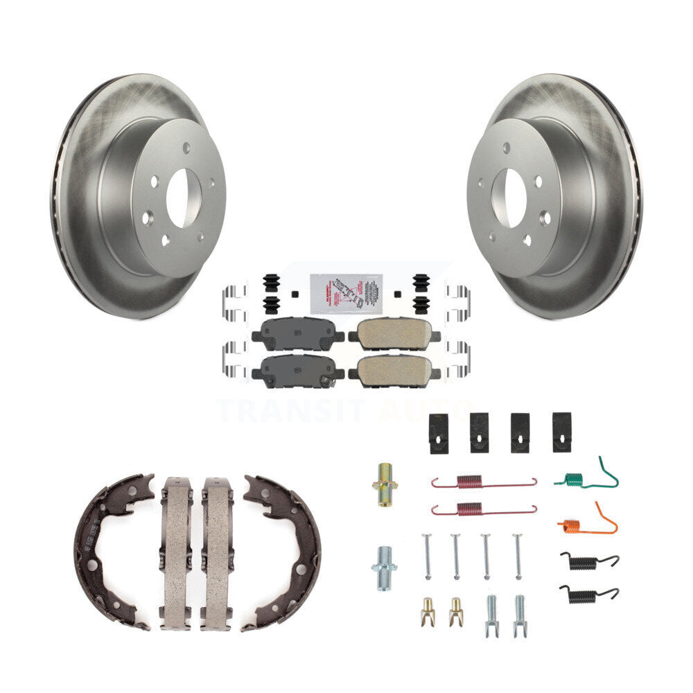 Rear Disc Coated Rotors Ceramic Pads Parking Shoes And Hardware Kit For Nissan Rogue LEAF KGA-107314