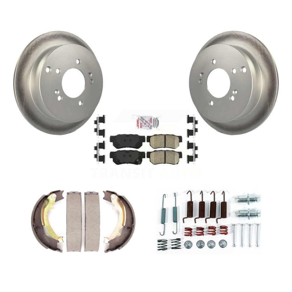 Rear Disc Coated Rotors Ceramic Pads Parking Shoes And Hardware Kit For Hyundai Santa Fe KGA-107330