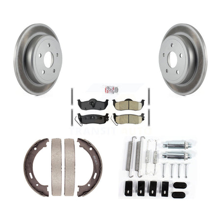 Rear Disc Coated Rotors Ceramic Pads Parking Shoes & Hardware Kit For Jeep Grand Cherokee KGA-107345