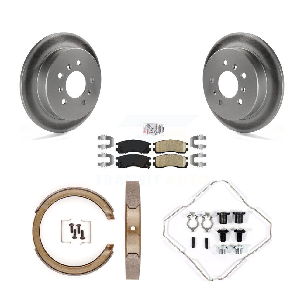 Rear Disc Coated Rotors Ceramic Pads Parking Shoes & Hardware Kit For Chevrolet Impala Am KGA-107348