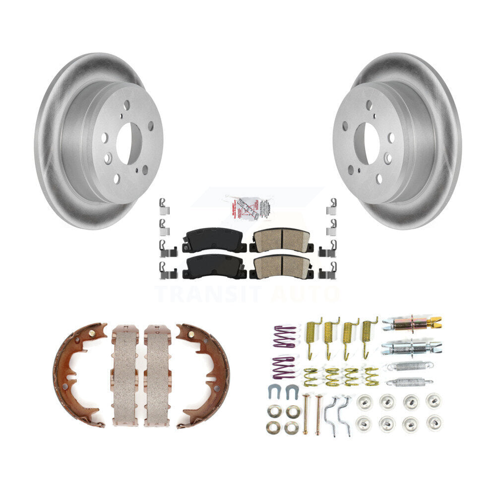 Rear Disc Coated Rotors Ceramic Pads Parking Shoes & Hardware Kit For Toyota Camry Solara KGA-107390