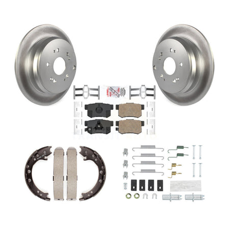Rear Disc Coated Rotors Ceramic Pads Parking Shoes Hardware Kit For Honda CR-V Acura RDX KGA-107406