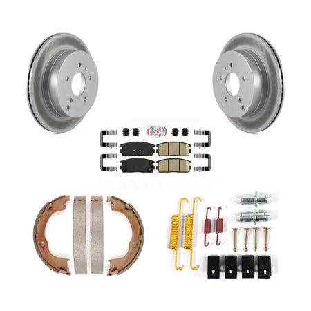 Rear Disc Coated Rotors Ceramic Pads Parking Shoes Hardware Kit For Chevrolet Equinox Vue KGA-107414