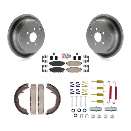 Rear Disc Coated Rotors Ceramic Pads Parking Shoes Hardware Kit For Subaru Outback Legacy KGA-107433