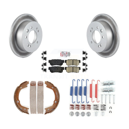 Rear Disc Coated Rotors Ceramic Pads Parking Brake Shoes Hardware Kit For Hyundai Elantra KGA-107440