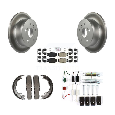 Rear Disc Coated Rotors Ceramic Pads Parking Shoes & Hardware Kit For Toyota Camry Lexus KGA-107459