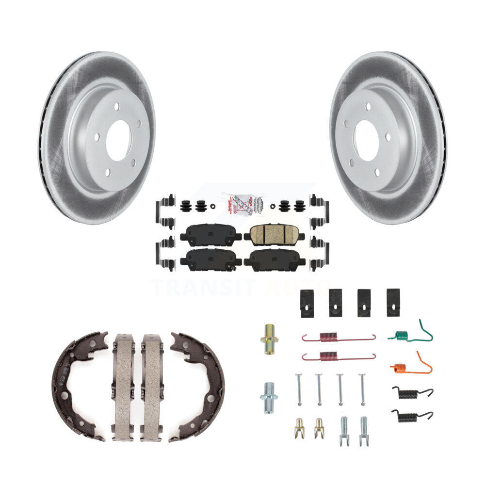 Rear Disc Coated Rotors Ceramic Pads Parking Brake Shoes And Hardware Kit For Nissan LEAF KGA-107489
