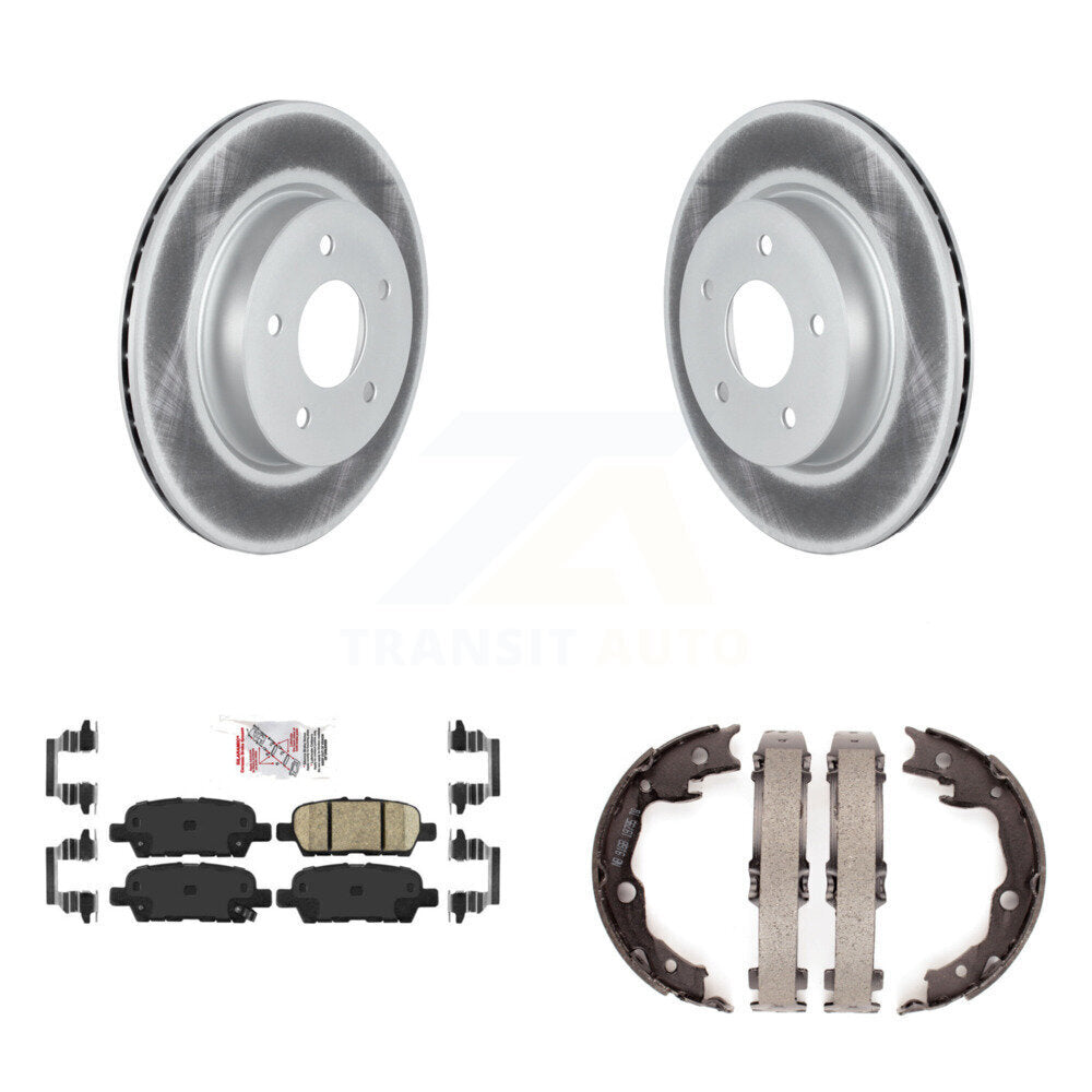 Rear Disc Coated Rotors Ceramic Pads And Parking Brake Shoes Kit For Nissan LEAF KGA-107494