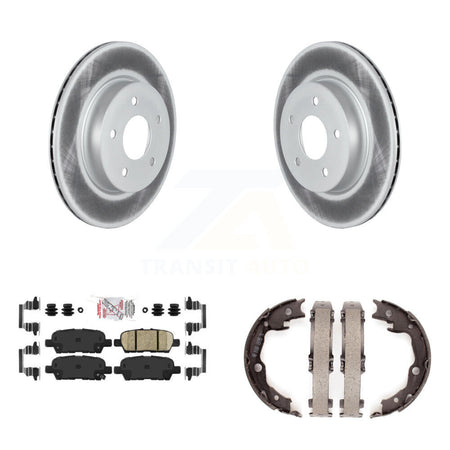 Rear Disc Coated Rotors Ceramic Pads And Parking Brake Shoes Kit For Nissan LEAF KGA-107495