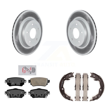 Rear Disc Coated Rotors Ceramic Pads And Parking Brake Shoes Kit For Nissan LEAF KGA-107496