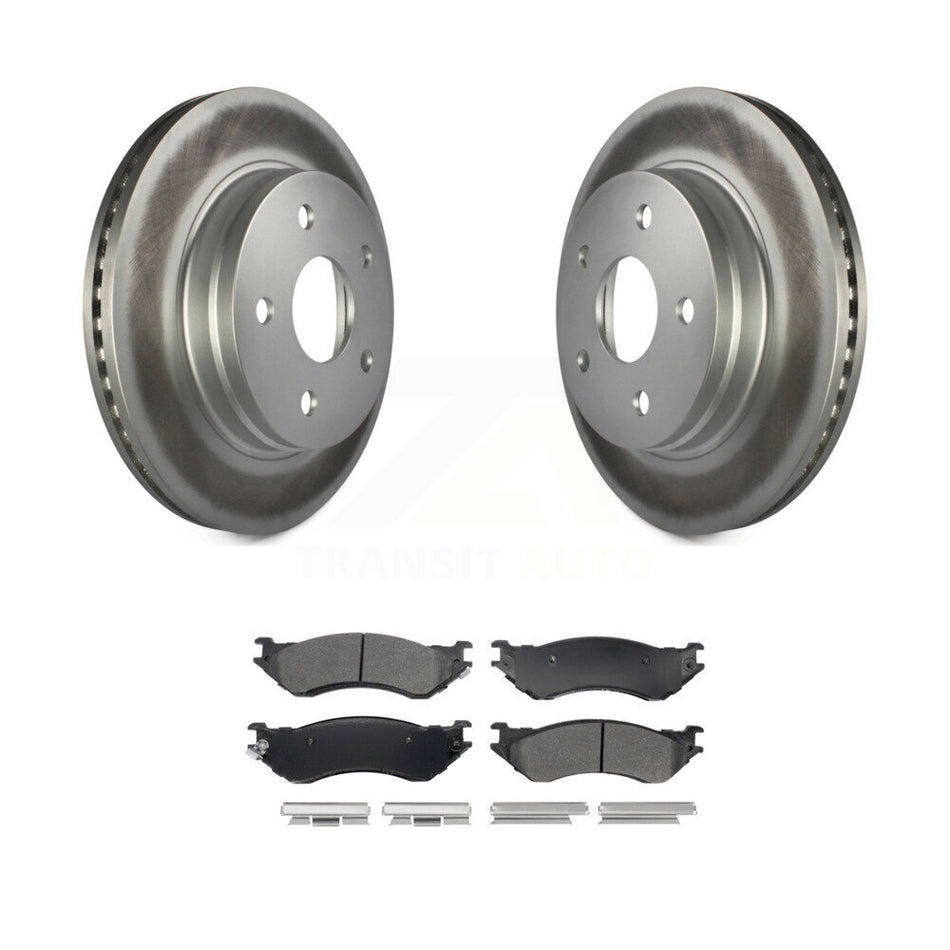 Front Coated Disc Brake Rotors And Semi-Metallic Pads Kit For Dodge Ram 1500 Durango KGA-107507