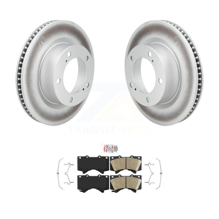 Front Coated Disc Brake Rotors And Ceramic Pads Kit For Lexus LX570 Toyota Land Cruiser KGA-107508