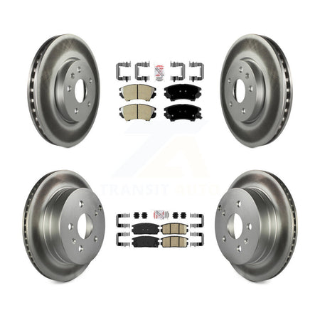 Front Semi-Metallic Rear Ceramic Pads And Coated Disc Brake Rotors Kit For GMC Terrain KGA-107531