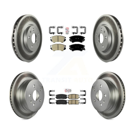 Front Semi-Metallic Rear Ceramic Pads And Coated Disc Brake Rotors Kit For GMC Terrain KGA-107532