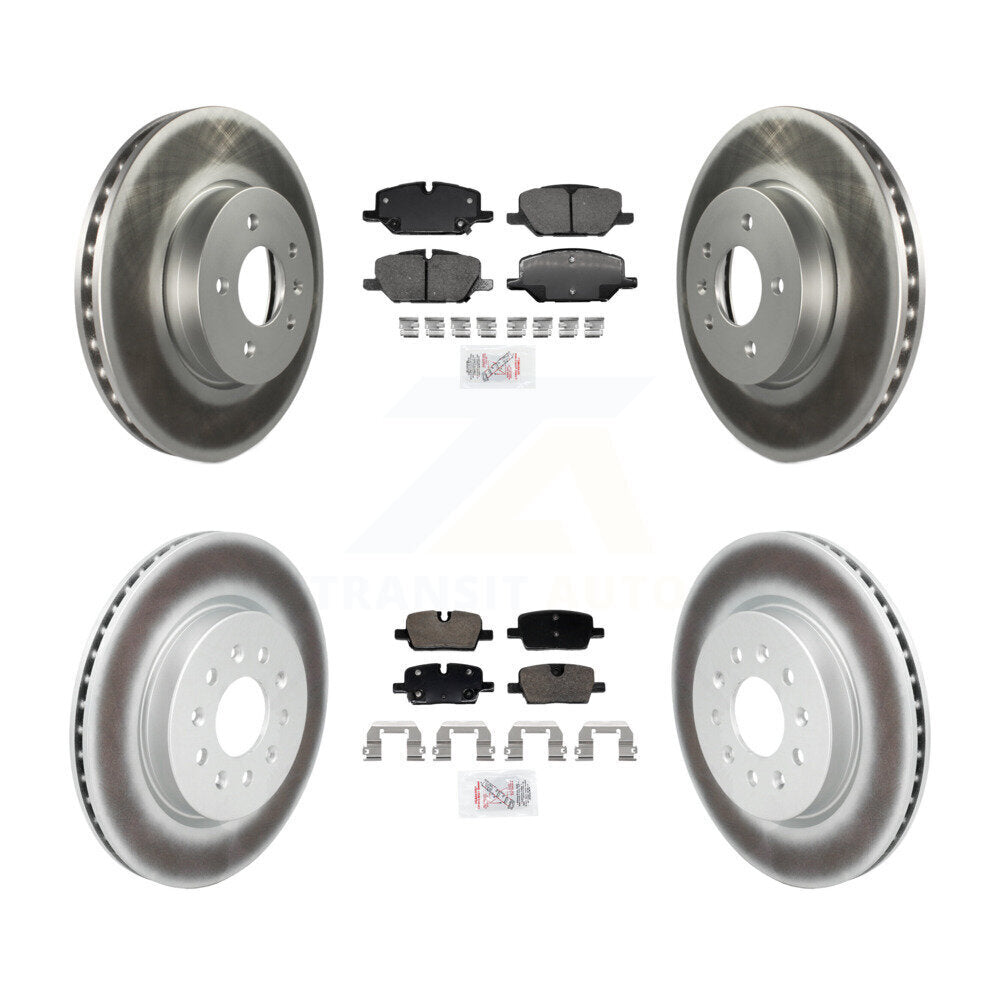 Front Rear Ceramic Pads And Coated Disc Brake Rotors Kit For Cadillac CT4 KGA-107537