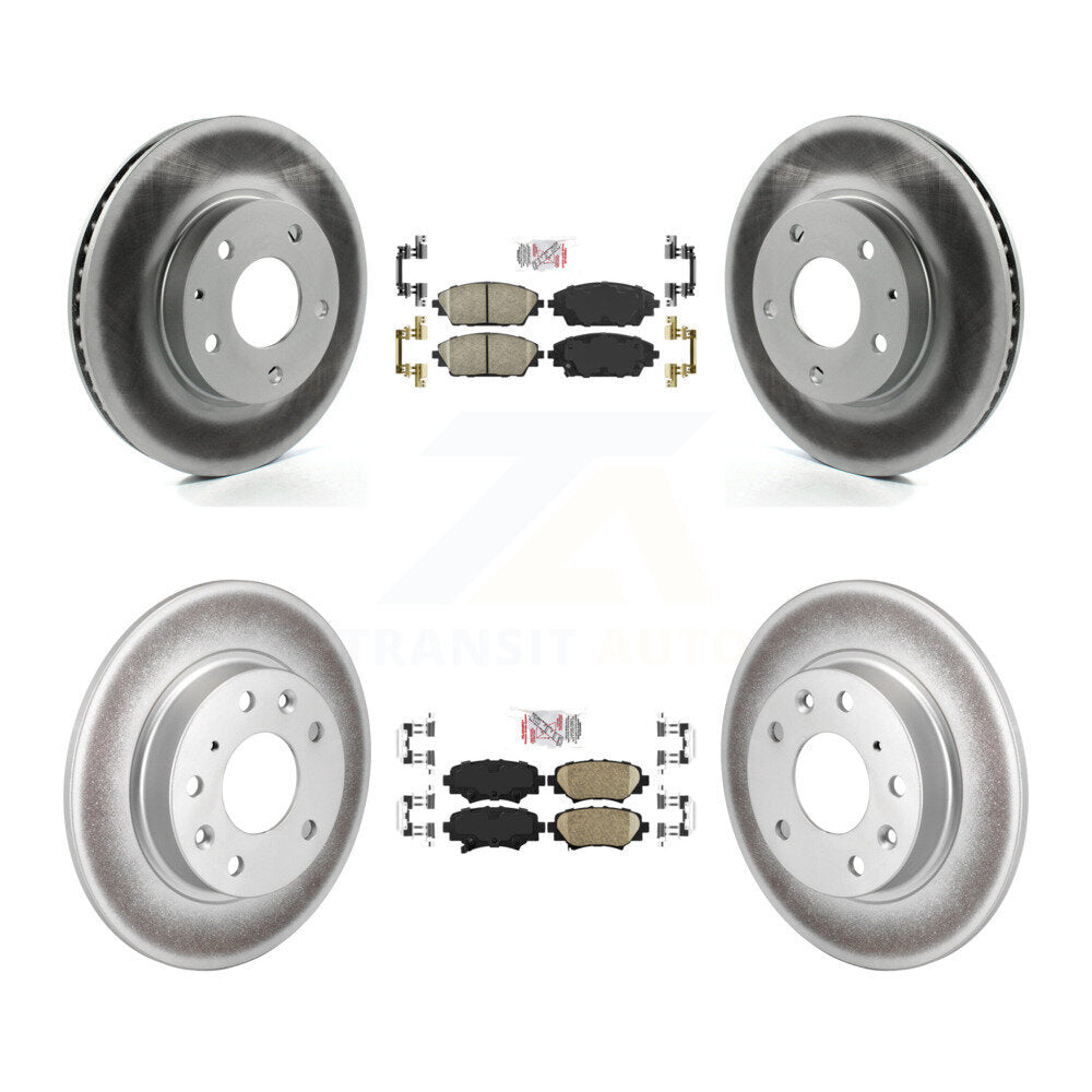 Front Rear Ceramic Pads And Coated Disc Brake Rotors Kit For Mazda 3 Sport KGA-107541