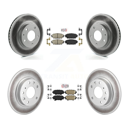 Front Rear Ceramic Pads And Coated Disc Brake Rotors Kit For Mazda 3 Sport KGA-107541