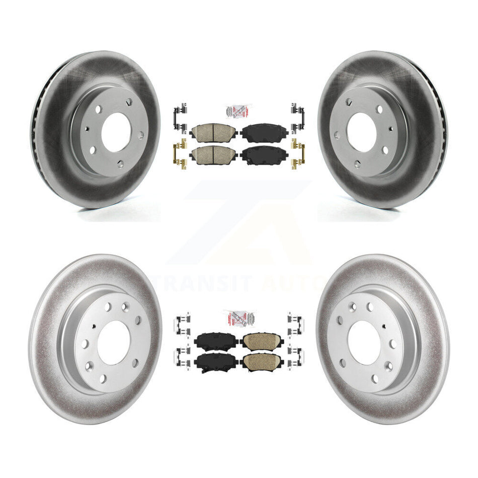 Front Rear Ceramic Pads And Coated Disc Brake Rotors Kit For Mazda 3 Sport KGA-107541