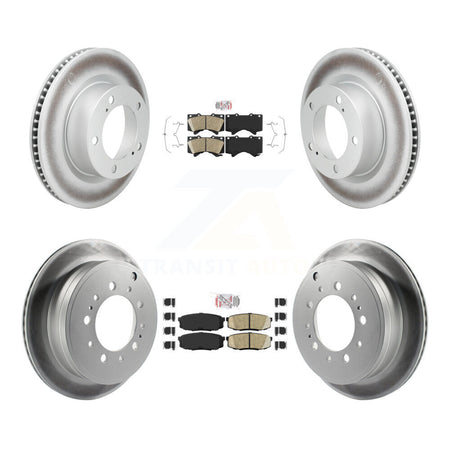 Front Rear Ceramic Pad & Coated Disc Brake Rotors Kit For Lexus LX570 Toyota Land Cruiser KGA-107545