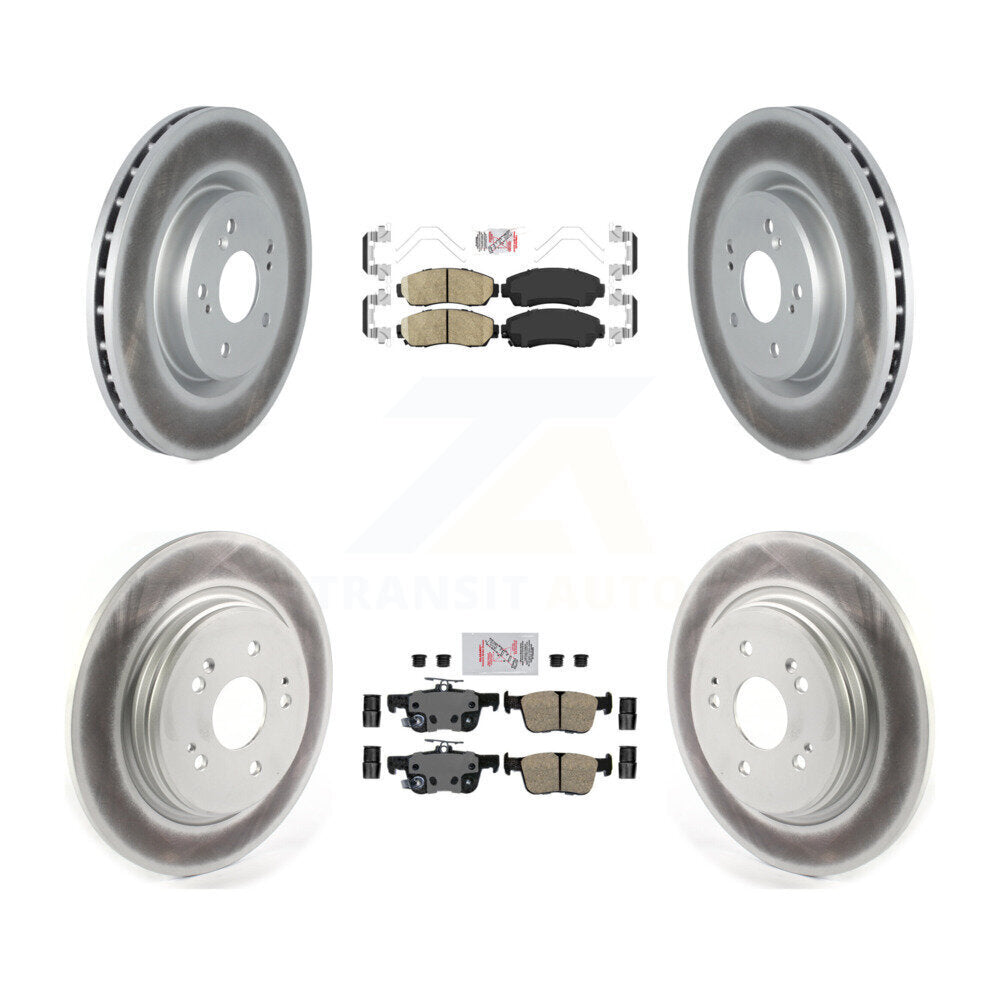 Front Rear Ceramic Pads And Coated Disc Brake Rotors Kit For 2022-2024 Acura RDX KGA-107552