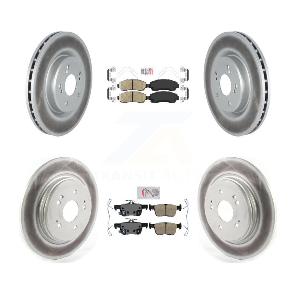Front Rear Ceramic Pads And Coated Disc Brake Rotors Kit For 2022-2024 Acura RDX KGA-107554