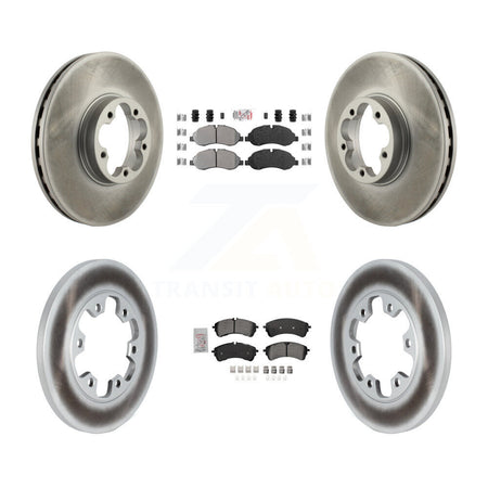 Front Rear Semi-Metallic Pad Coated Disc Brake Rotor Kit For 2023 Ford Transit-350 HD RWD KGA-107564