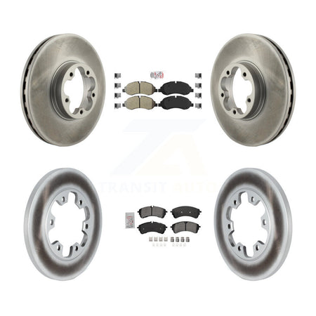 Front Rear Semi-Metallic Pad Coated Disc Brake Rotor Kit For 2023 Ford Transit-350 HD RWD KGA-107565