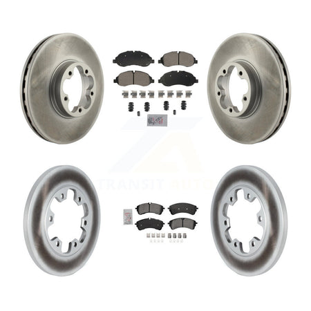 Front Rear Semi-Metallic Pad Coated Disc Brake Rotor Kit For 2023 Ford Transit-350 HD RWD KGA-107566