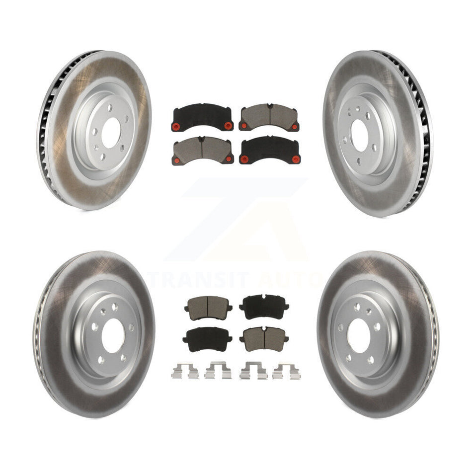 Front Rear Coated Disc Brake Rotors And Ceramic Pads Kit (6Pc) For 2017 Porsche Macan S KGC-100001