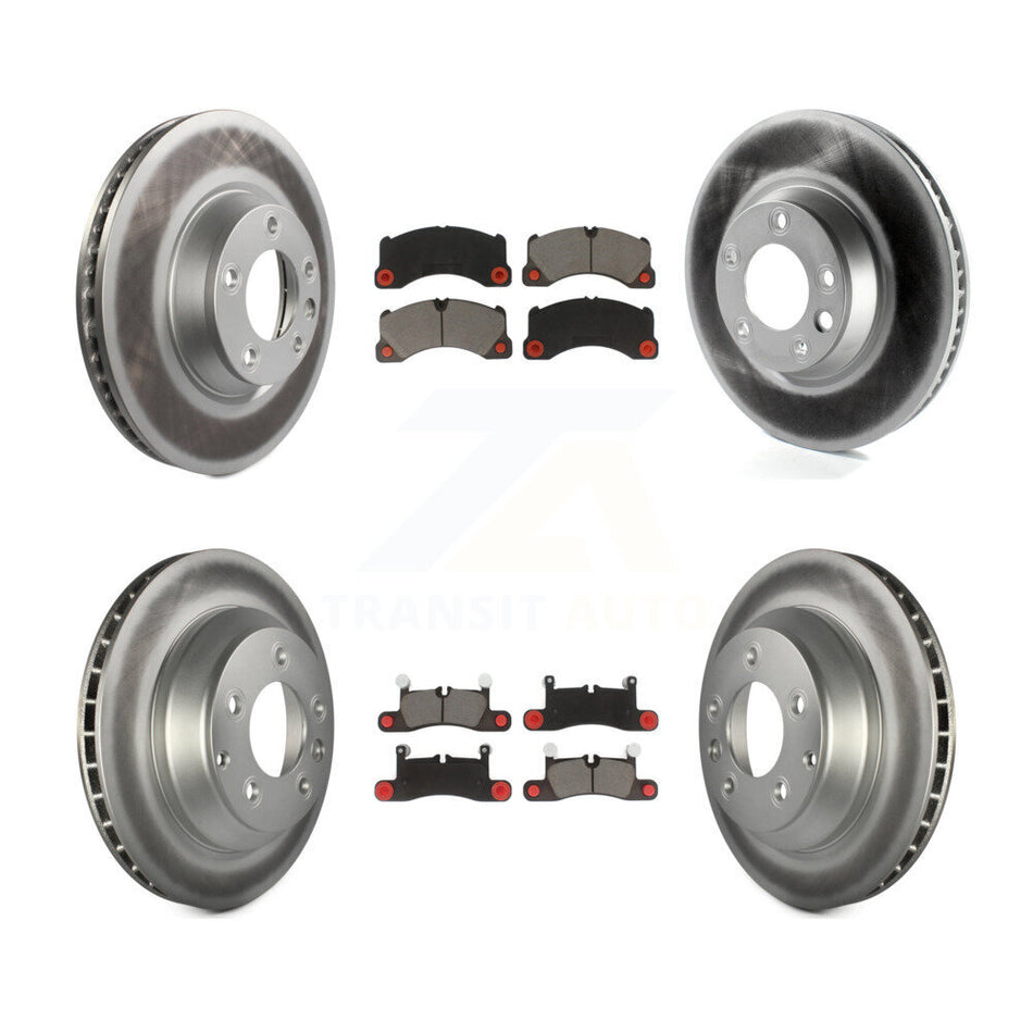 Front Rear Coated Disc Brake Rotors And Ceramic Pads Kit (6Pc) For Porsche Cayenne KGC-100004