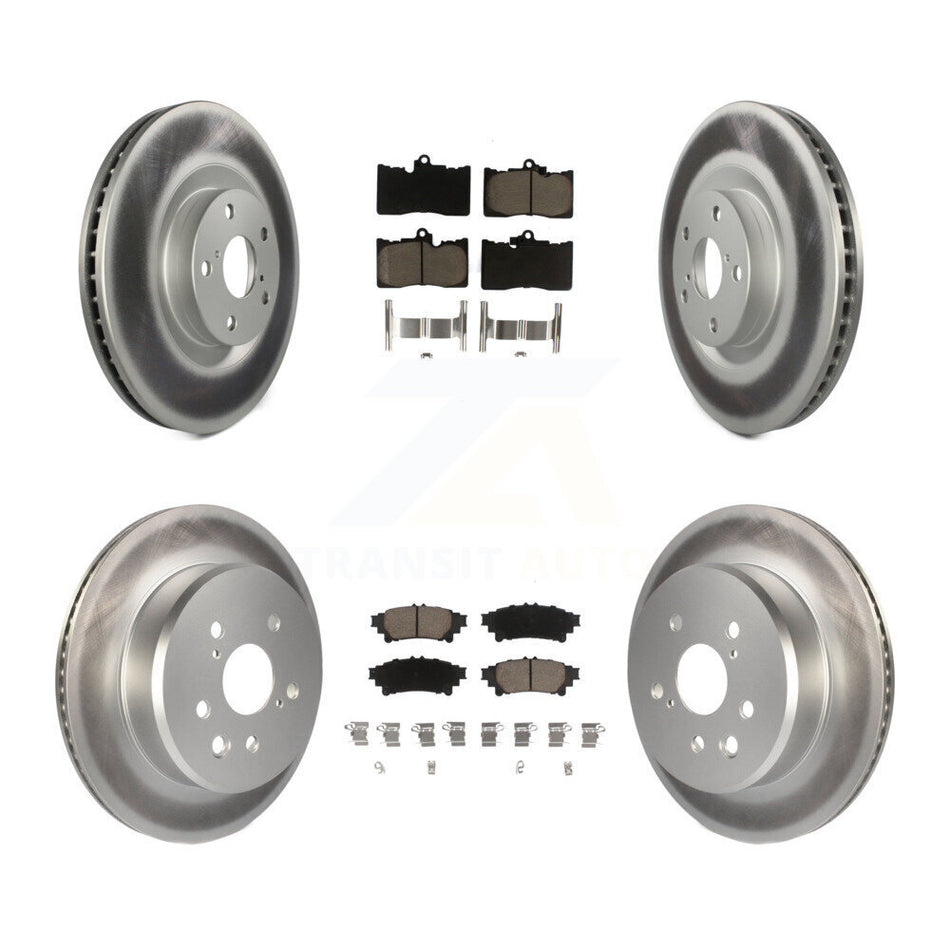 Front Rear Coated Disc Brake Rotors And Ceramic Pads Kit (6Pc) For Lexus GS350 IS300 IS350 RC350 IS200t RC300 RC200t GS300 GS200t GS450h KGC-100007