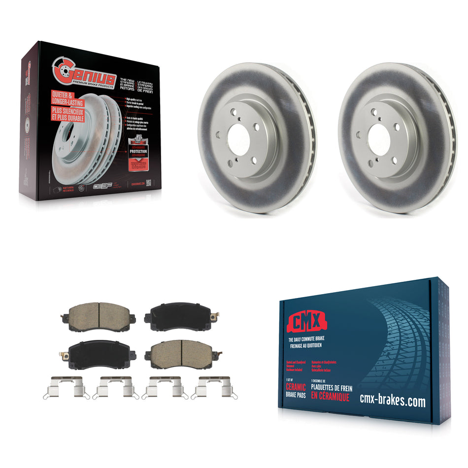 Front Coated Disc Brake Rotors And Ceramic Pads Kit For 2017-2021 Subaru Impreza With 276mm Diameter Rotor KGC-100017