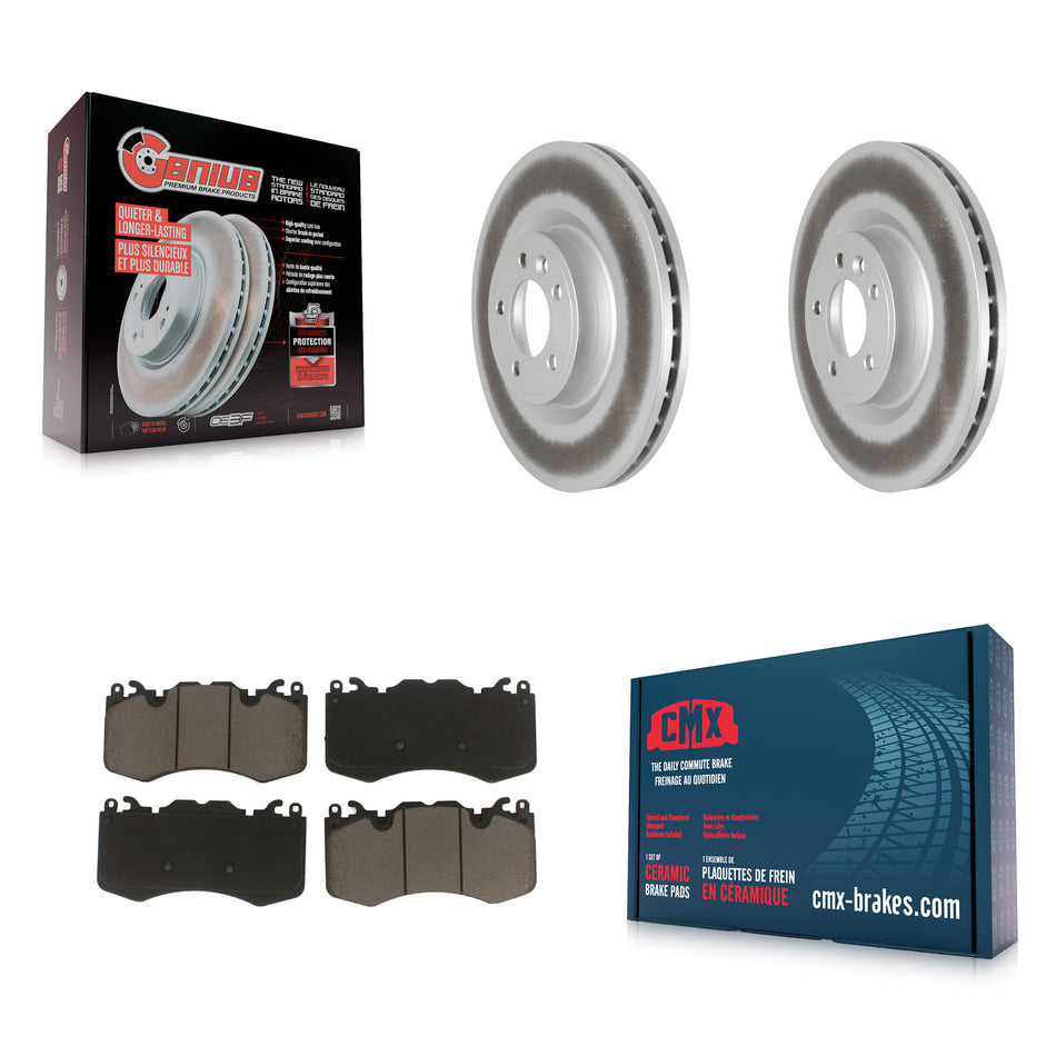 Front Coated Disc Brake Rotors And Ceramic Pads Kit For Land Rover Range Sport With 363mm Diameter Rotor KGC-100020
