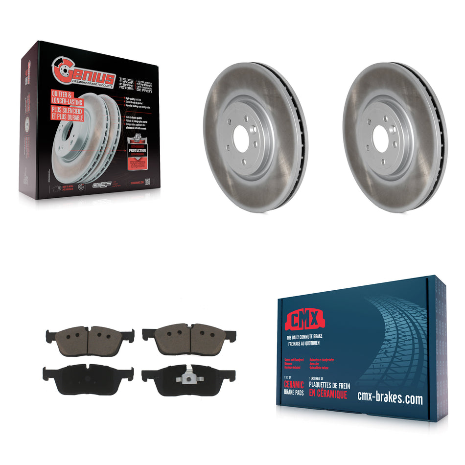 Front Coat Brake Rotor Ceramic Pad Kit For 2019 Jaguar XF With 350mm Diameter KGC-100021