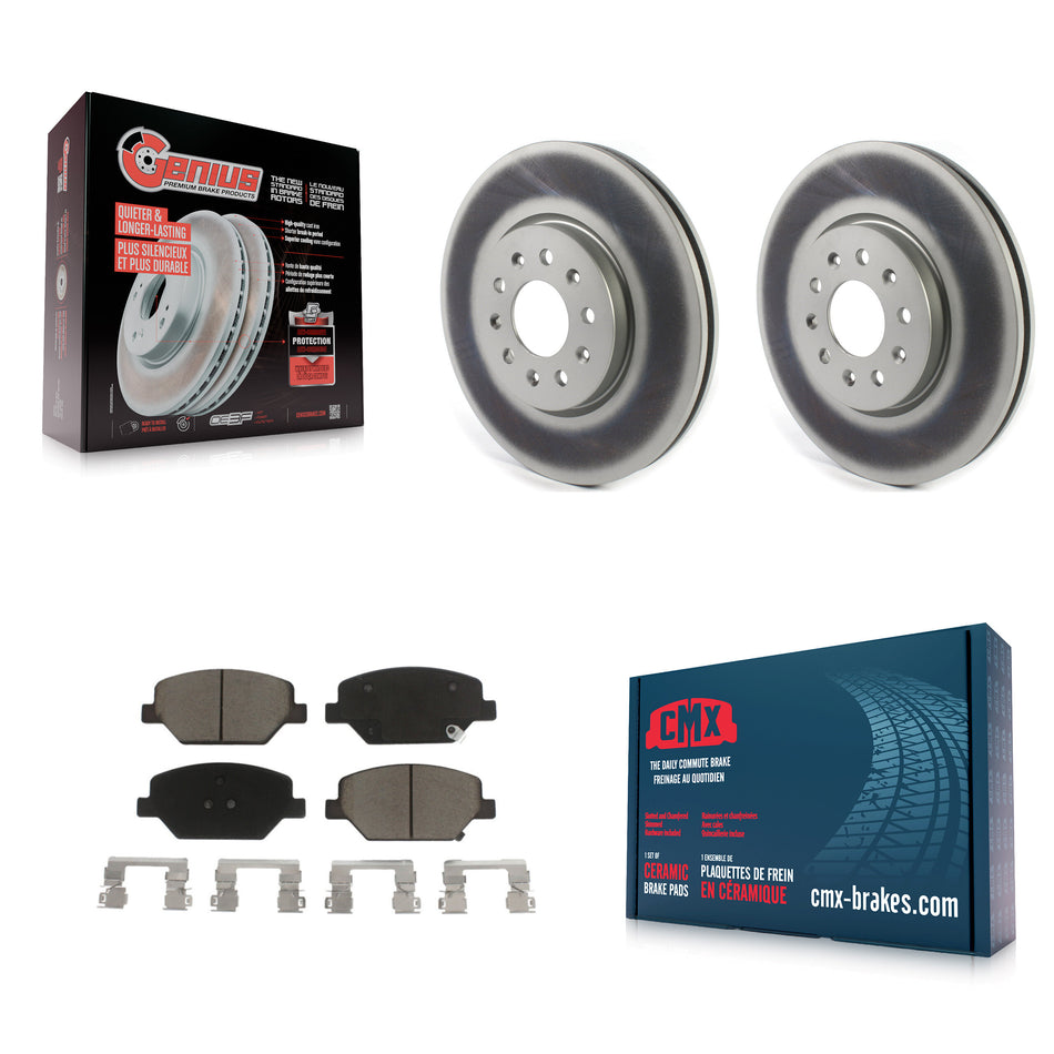 Front Coated Disc Brake Rotors And Ceramic Pads Kit For Chevrolet Equinox GMC Terrain Buick Envision LaCrosse Regal Sportback TourX KGC-100024