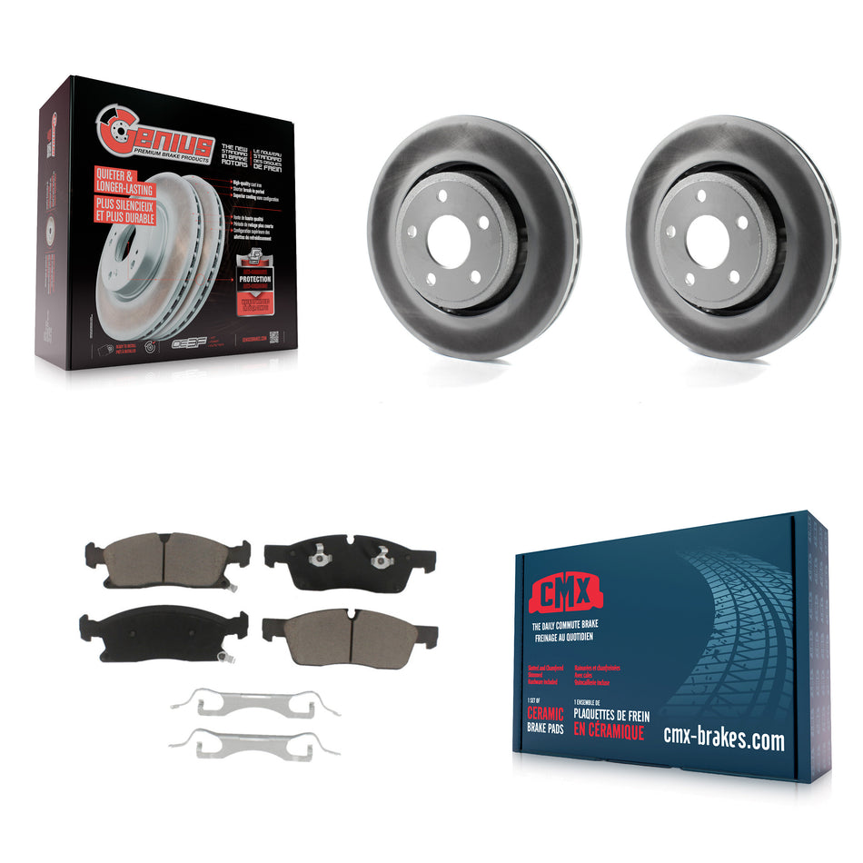 Front Coated Disc Brake Rotors And Ceramic Pads Kit For Jeep Grand Cherokee Dodge Durango WK KGC-100035