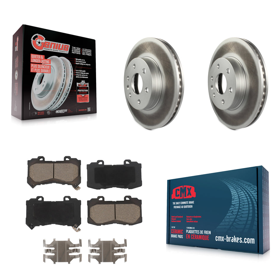 Front Coated Disc Brake Rotor Ceramic Pad Kit For 2015-2020 Chevrolet Colorado GMC Canyon KGC-100036
