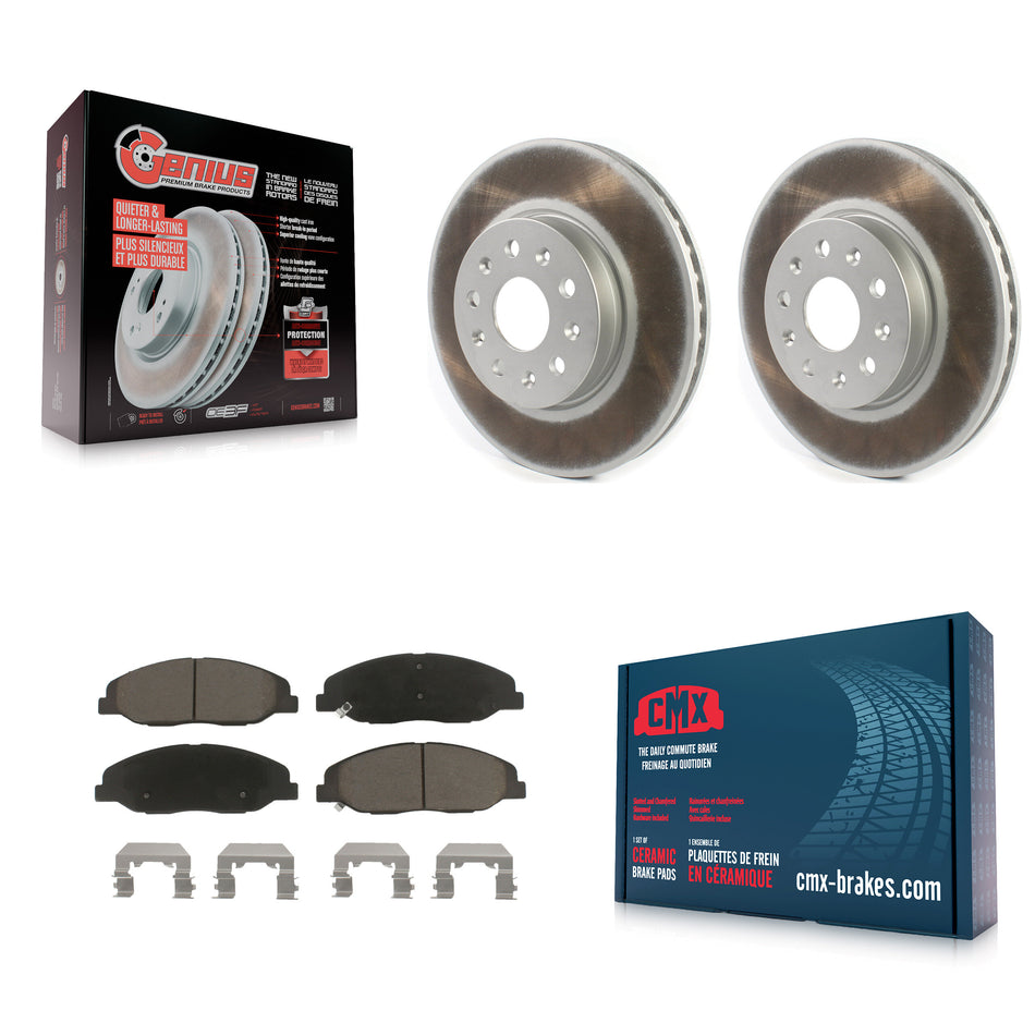 Front Coated Disc Brake Rotors And Ceramic Pads Kit For Cadillac CTS Without Heavy Duty Brakes KGC-100049